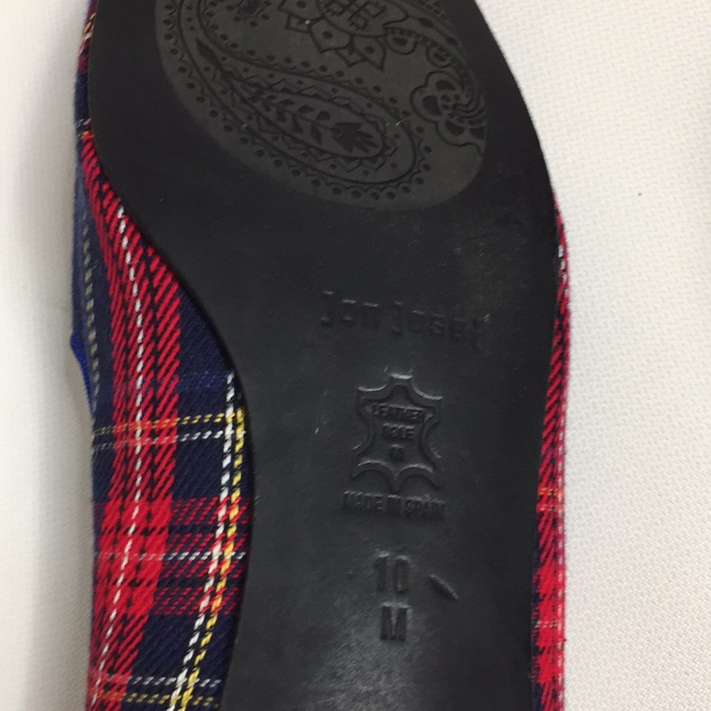 Jon Josef Bumbleb Navy Plaid Fabric Loafer Flat - Picture 9 of 10